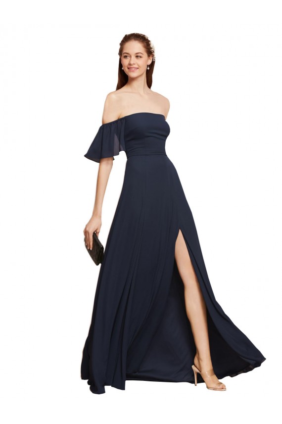 Sleeveless Off the Shoulder Soft Chiffon A-Line Prom Dress / Bridesmaid Dress Newcastle