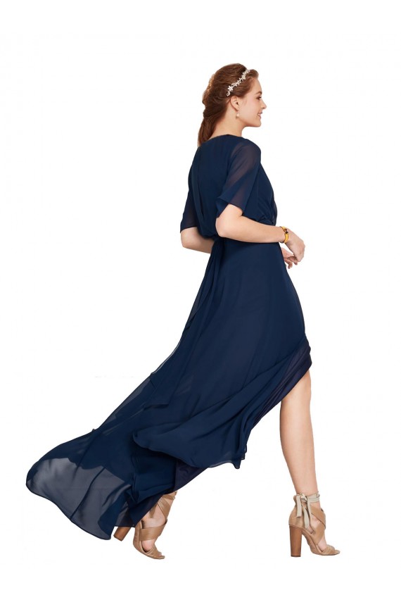 Flutter Sleeves V-Neck Soft Chiffon A-Line Bridesmaid Dress / Formal Dress Newcastle
