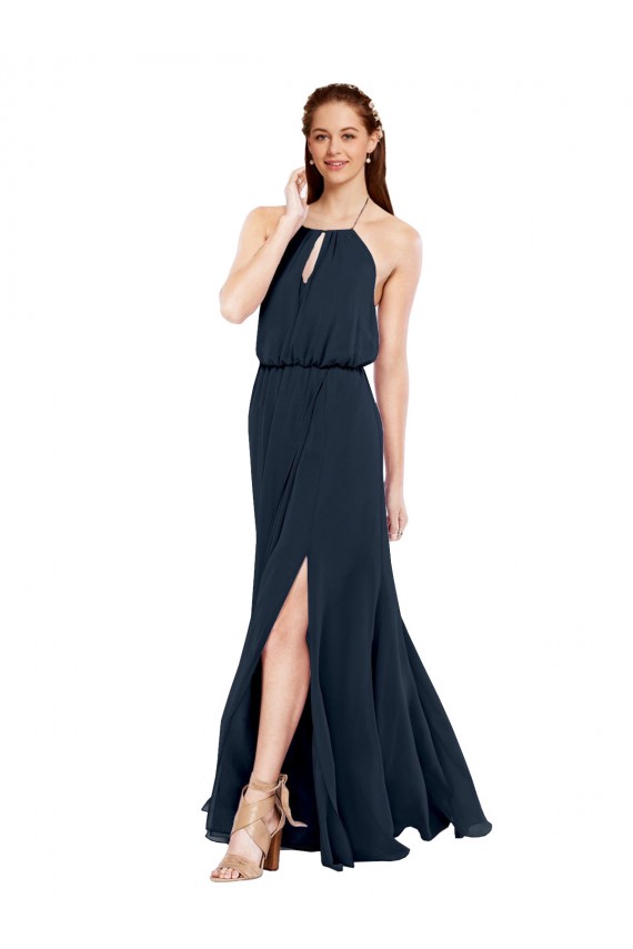 Sleeveless Halter Neck Criss Cross Open Back Chiffon A-Line Bridesmaid Dress / Evening Dress Newcastle