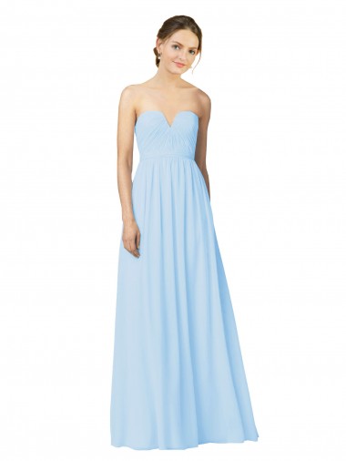 Sleeveless Light Sky Blue Sweetheart Soft Chiffon A-Line Formal Dress / Bridesmaid Dress Newcastle