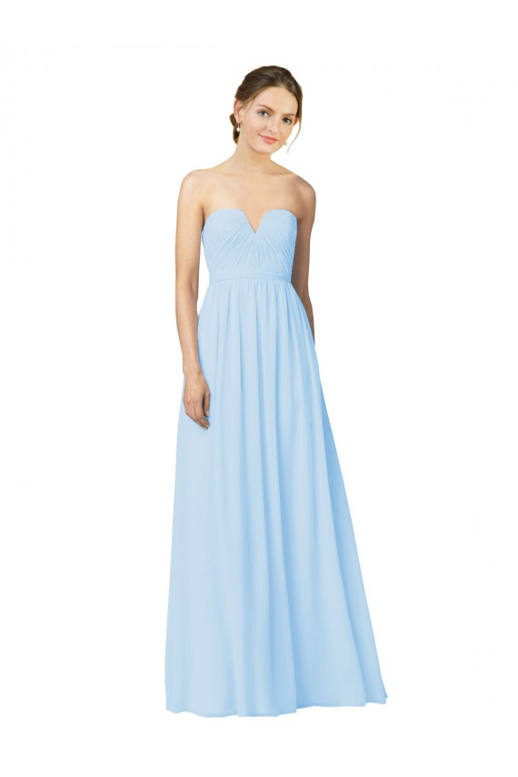 Sleeveless Light Sky Blue Sweetheart Soft Chiffon A-Line Formal Dress / Bridesmaid Dress Newcastle