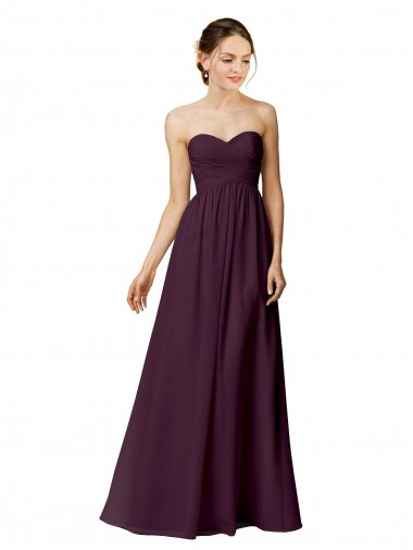 Sleeveless Grape Sweetheart Chiffon A-Line Bridesmaid Dress / Evening Dress Newcastle