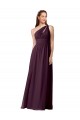 Sleeveless Grape One Shoulder Chiffon A-Line Bridesmaid Dress Newcastle