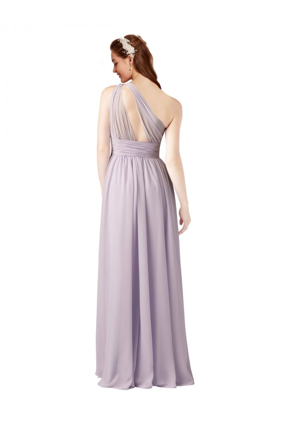 Sleeveless Grape One Shoulder Chiffon A-Line Bridesmaid Dress Newcastle