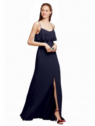 Sleeveless Spaghetti Straps V-Back Chiffon A-Line Bridesmaid Dress Newcastle