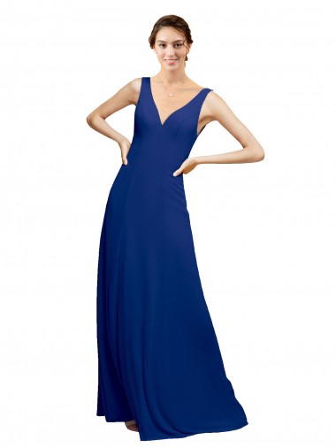 Sleeveless V-Neck Low Back Chiffon A-Line Bridesmaid Dress Newcastle