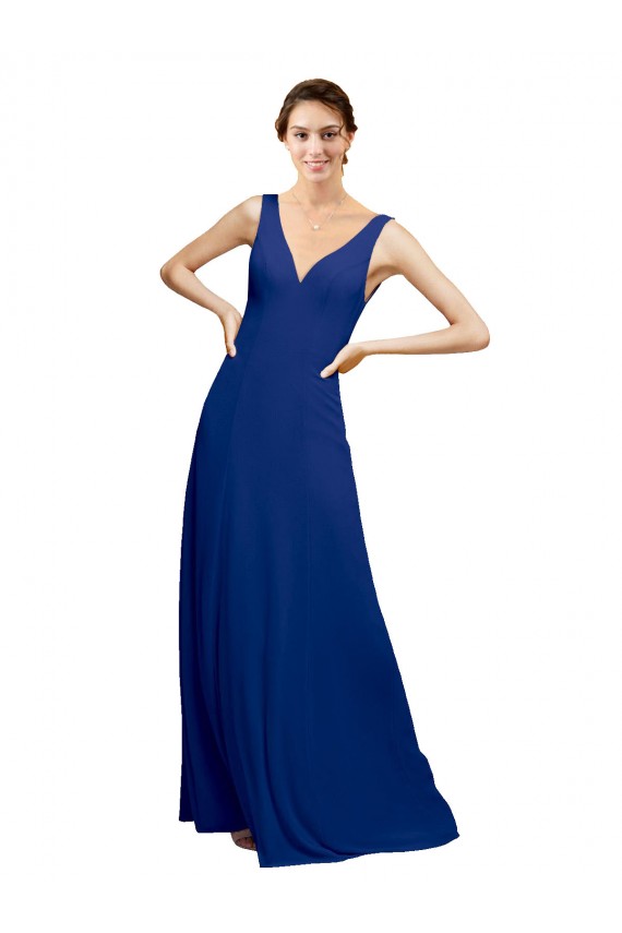 Sleeveless V-Neck Low Back Chiffon A-Line Bridesmaid Dress Newcastle