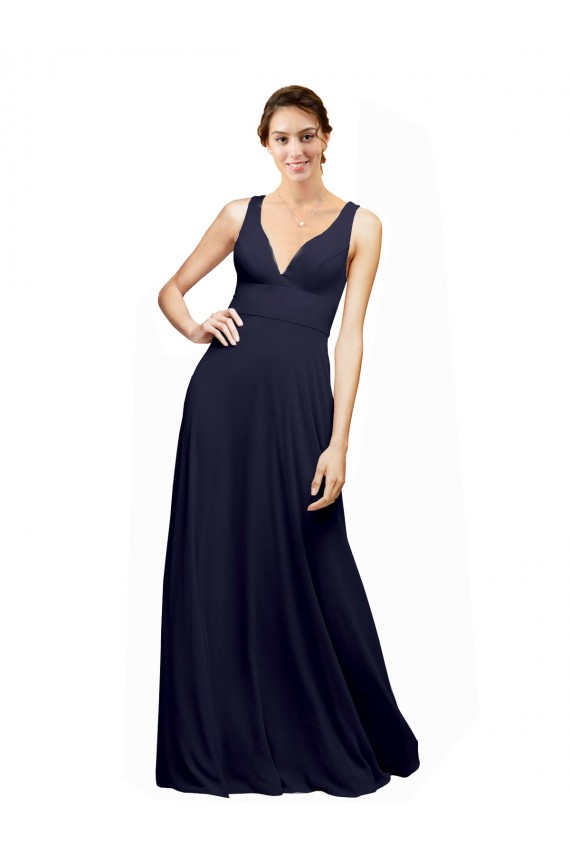 Sleeveless V-Neck Open Back Chiffon A-Line Wedding Guest Dress Newcastle