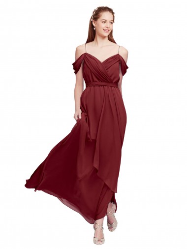 Sleeveless Off the Shoulder Soft Chiffon Sheath Formal Dress / Bridesmaid Dress Newcastle