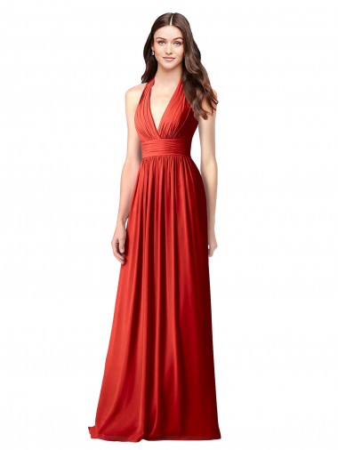 Sleeveless Halter Neck Open Back Soft Chiffon A-Line Bridesmaid Dress / Formal Dress Newcastle