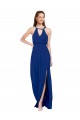 Sleeveless Royal Blue High Neck Soft Chiffon A-Line Bridesmaid Dress Newcastle