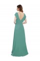 Cap Sleeves V-Neck V-Back Soft Chiffon A-Line Formal Dress / Bridesmaid Dress Newcastle