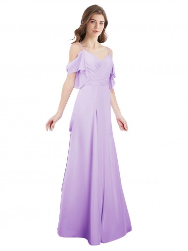 Cold Shoulder Off the Shoulder Soft Chiffon A-Line Formal Dress / Bridesmaid Dress Newcastle