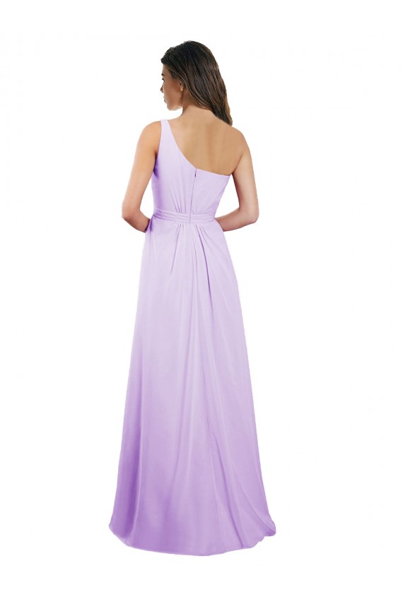 Sleeveless Lilac One Shoulder Chiffon A-Line Bridesmaid Dress / Evening Dress Newcastle