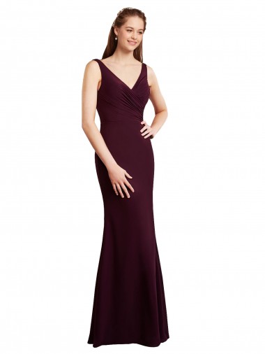 Sleeveless V-Neck Low Back Soft Chiffon Mermaid Bridesmaid Dress Newcastle
