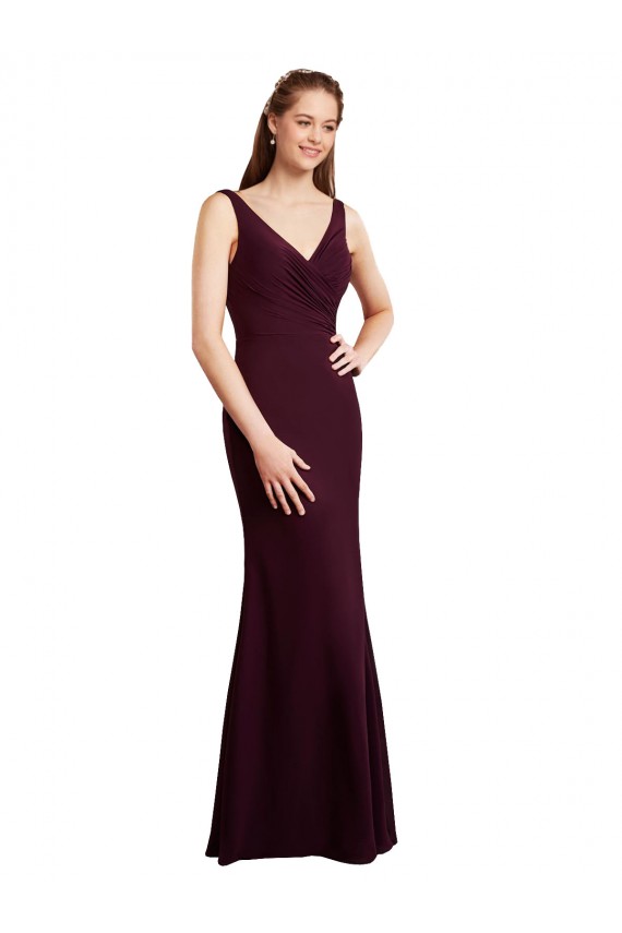 Sleeveless V-Neck Low Back Soft Chiffon Mermaid Bridesmaid Dress Newcastle