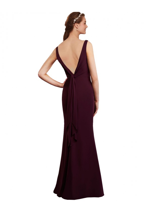 Sleeveless V-Neck Low Back Soft Chiffon Mermaid Bridesmaid Dress Newcastle