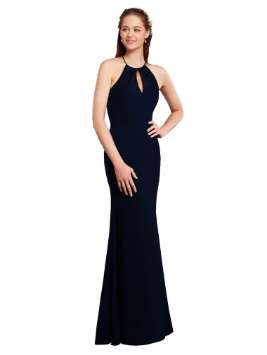Sleeveless Halter Neck Criss Cross Open Back Soft Chiffon Mermaid Bridesmaid Dress Newcastle
