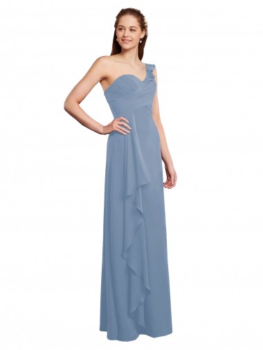 Sleeveless One Shoulder Chiffon A-Line Formal Dress / Bridesmaid Dress Newcastle