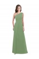 Sleeveless Seagrass One Shoulder Soft Chiffon A-Line Bridesmaid Dress Newcastle