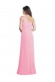 Sleeveless Barely Pink One Shoulder Chiffon A-Line Bridesmaid Dress Newcastle