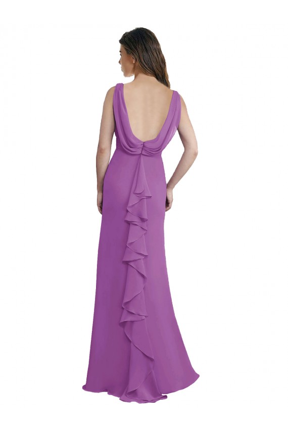 Sleeveless Dahlia V-Neck Low Back Soft Chiffon A-Line Bridesmaid Dress Newcastle