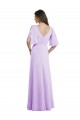 Split Sleeves V-Neck V-Back Soft Chiffon A-Line Bridesmaid Dress Newcastle