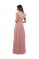 Cap Sleeves Dusty Pink V-Neck V-Back Soft Chiffon A-Line Bridesmaid Dress Newcastle