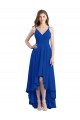Sleeveless Royal Blue Spaghetti Straps Open Back Soft Chiffon A-Line High Low Bridesmaid Dress Newcastle