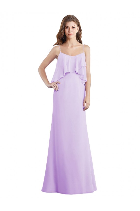 Sleeveless Spaghetti Straps Low Back Chiffon A-Line Bridesmaid Dress / Evening Dress Newcastle