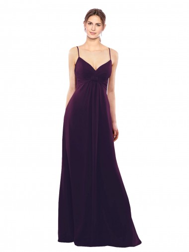 Sleeveless Spaghetti Straps Criss Cross Open Back Soft Chiffon A-Line Formal Dress / Bridesmaid Dress Newcastle
