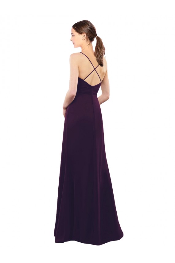 Sleeveless Spaghetti Straps Criss Cross Open Back Soft Chiffon A-Line Formal Dress / Bridesmaid Dress Newcastle