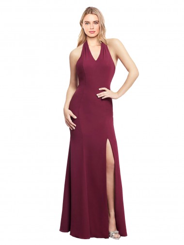 Sleeveless Halter Neck Open Back Soft Chiffon Mermaid Bridesmaid Dress Newcastle