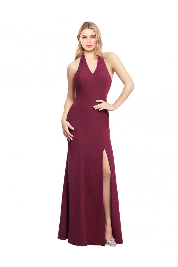 Sleeveless Halter Neck Open Back Soft Chiffon Mermaid Bridesmaid Dress Newcastle