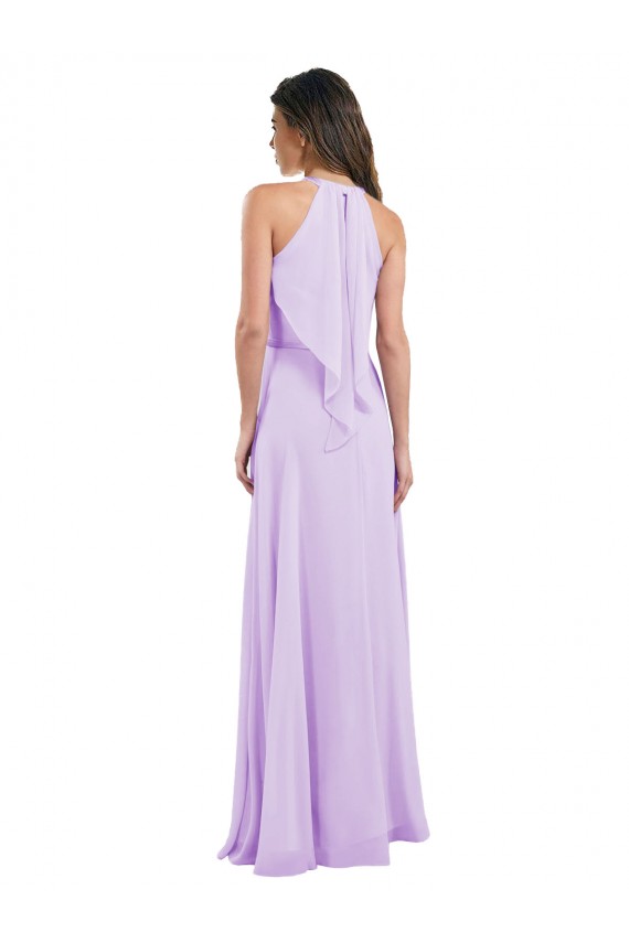 Sleeveless Lilac Halter Neck Chiffon A-Line Bridesmaid Dress / Evening Dress Newcastle