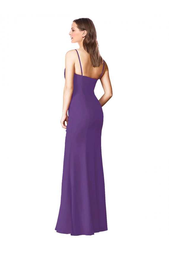 Sleeveless Plum Purple Sweetheart Low Back Soft Chiffon A-Line Bridesmaid Dress Newcastle