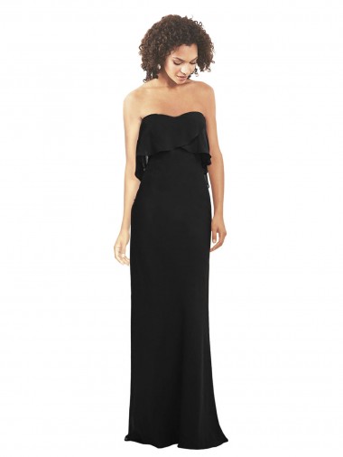 Sleeveless Black Sweetheart Soft Chiffon Sheath Bridesmaid Dress Newcastle