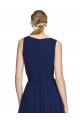 Sleeveless Dark Navy V-Neck Chiffon A-Line Wedding Party Dress Newcastle