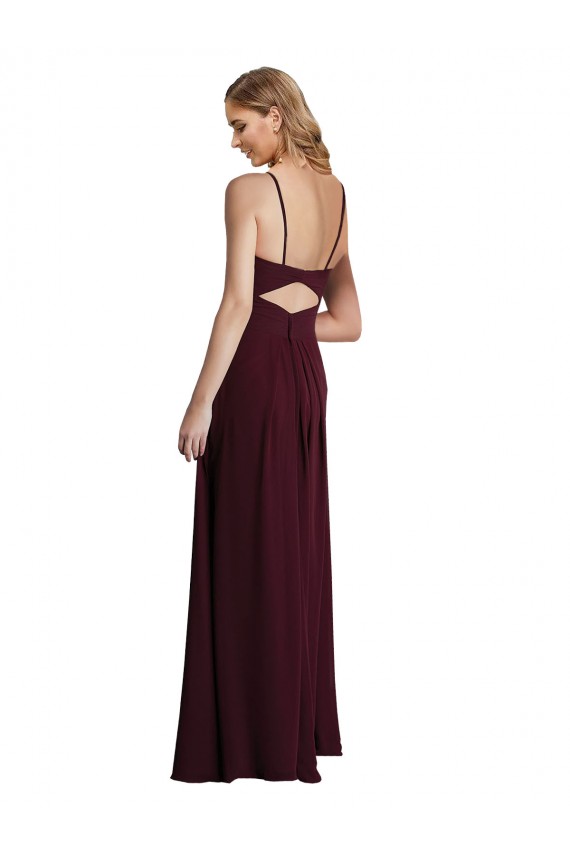 Sleeveless Spaghetti Straps Open Back Chiffon A-Line Wedding Party Dress Newcastle