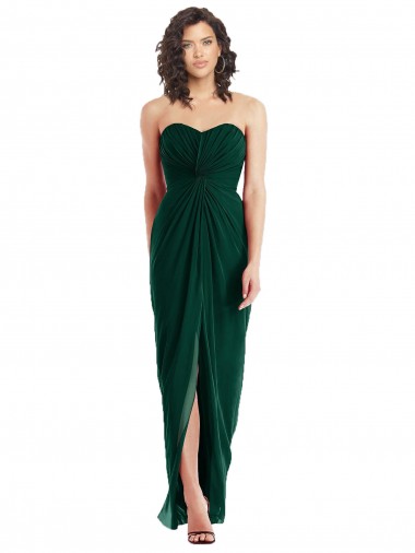 Sleeveless Ever Green Sweetheart Low Back Soft Chiffon A-Line Bridesmaid Dress Newcastle
