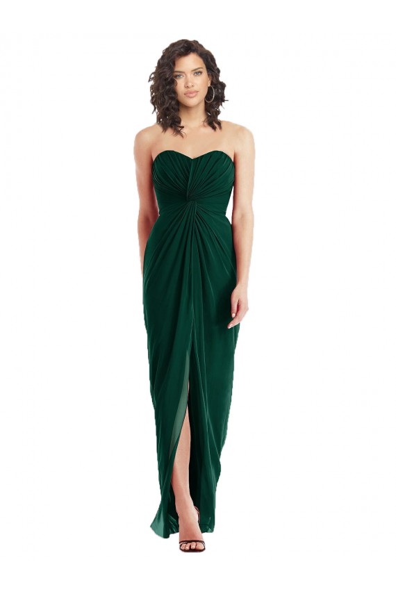 Sleeveless Ever Green Sweetheart Low Back Soft Chiffon A-Line Bridesmaid Dress Newcastle