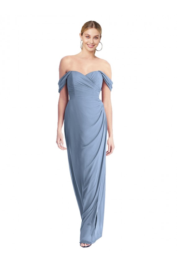 Sleeveless Off the Shoulder Low Back Soft Chiffon Mermaid Semi Formal Evening Dress / Bridesmaid Dress Newcastle
