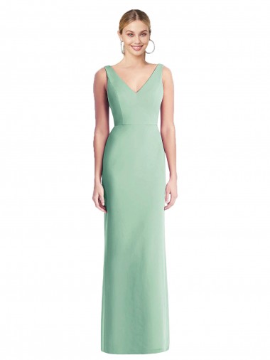 Sleeveless V-Neck Tie Back Soft Chiffon Trumpet Bridesmaid Dress Newcastle