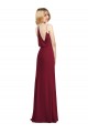 Sleeveless Burgundy V-Neck Soft Chiffon A-Line Formal Dress / Bridesmaid Dress Newcastle
