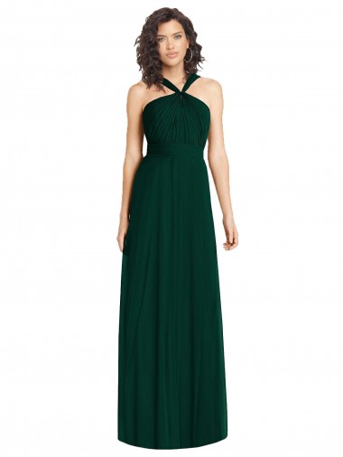 Sleeveless Ever Green Halter Neck Soft Chiffon A-Line Bridesmaid Dress Newcastle