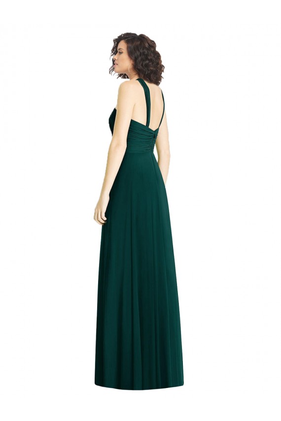 Sleeveless Ever Green Halter Neck Soft Chiffon A-Line Bridesmaid Dress Newcastle