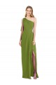 Sleeveless Olive Green One Shoulder Soft Chiffon Trumpet Bridesmaid Dress Newcastle