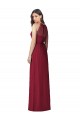 Sleeveless Burgundy Halter Neck Soft Chiffon Trumpet Bridesmaid Dress Newcastle