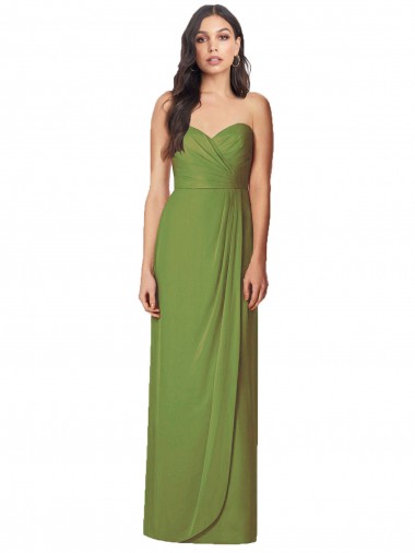 Sleeveless Olive Green Sweetheart Soft Chiffon Trumpet Bridesmaid Dress Newcastle