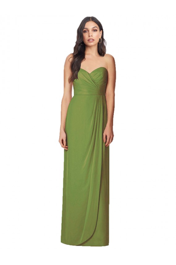 Sleeveless Olive Green Sweetheart Soft Chiffon Trumpet Bridesmaid Dress Newcastle